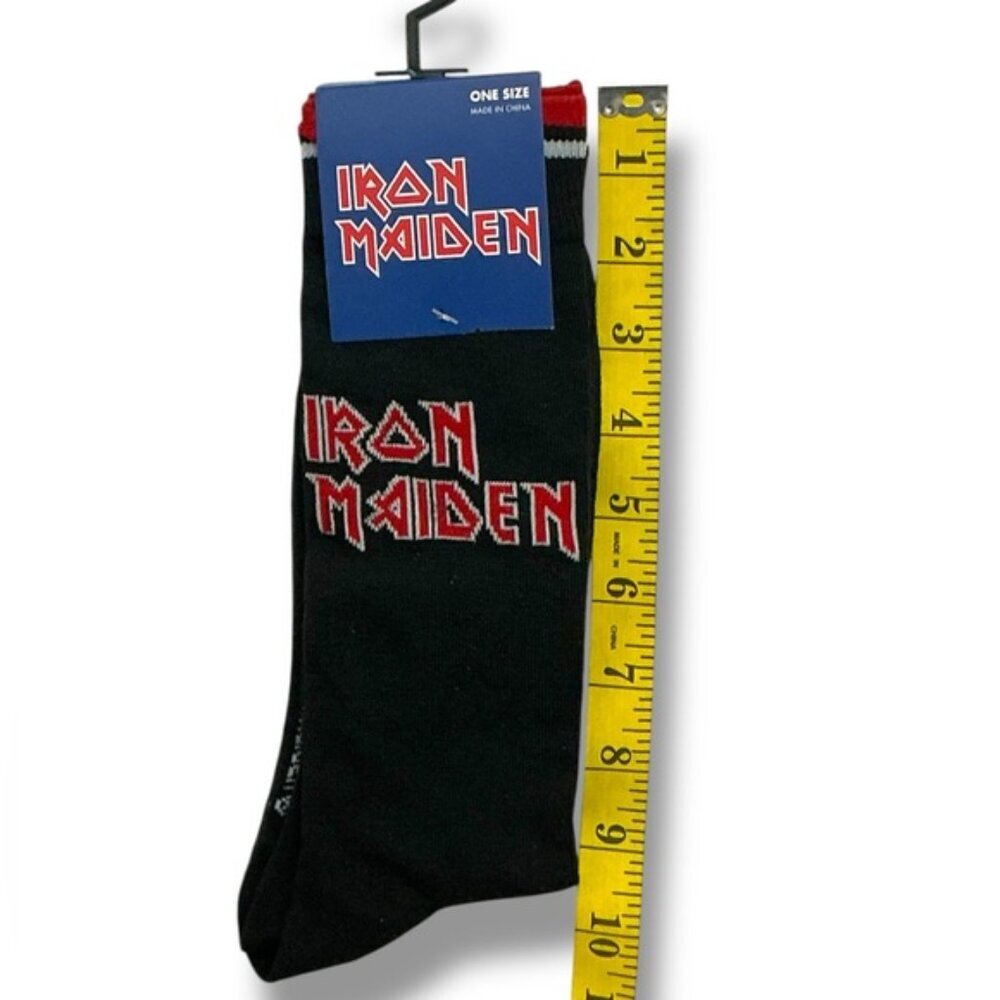 Iron Maiden Band Socks Novelty Fun Men’s Unisex Black Red Adult One Size 7-12 - Picture 7 of 16